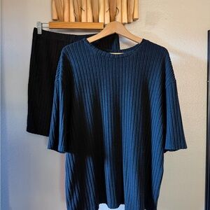 SHEIN Classic Black Top and shorts matching set